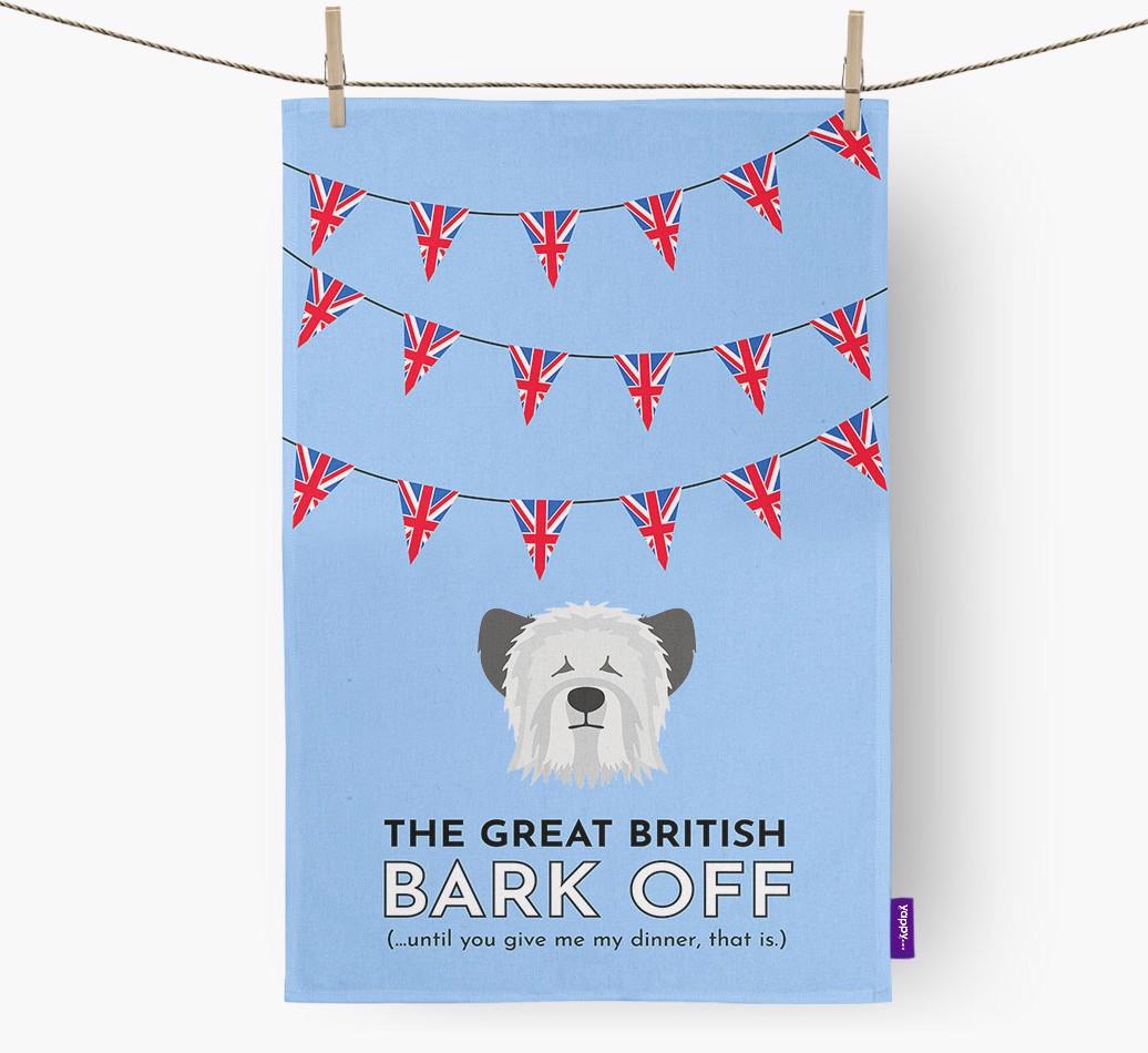 The Great British 'Bark' Off Tea Towel with {breedFullName} Icon
