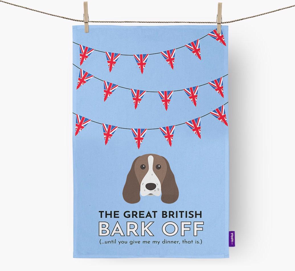 The Great British 'Bark' Off Tea Towel with {breedFullName} Icon