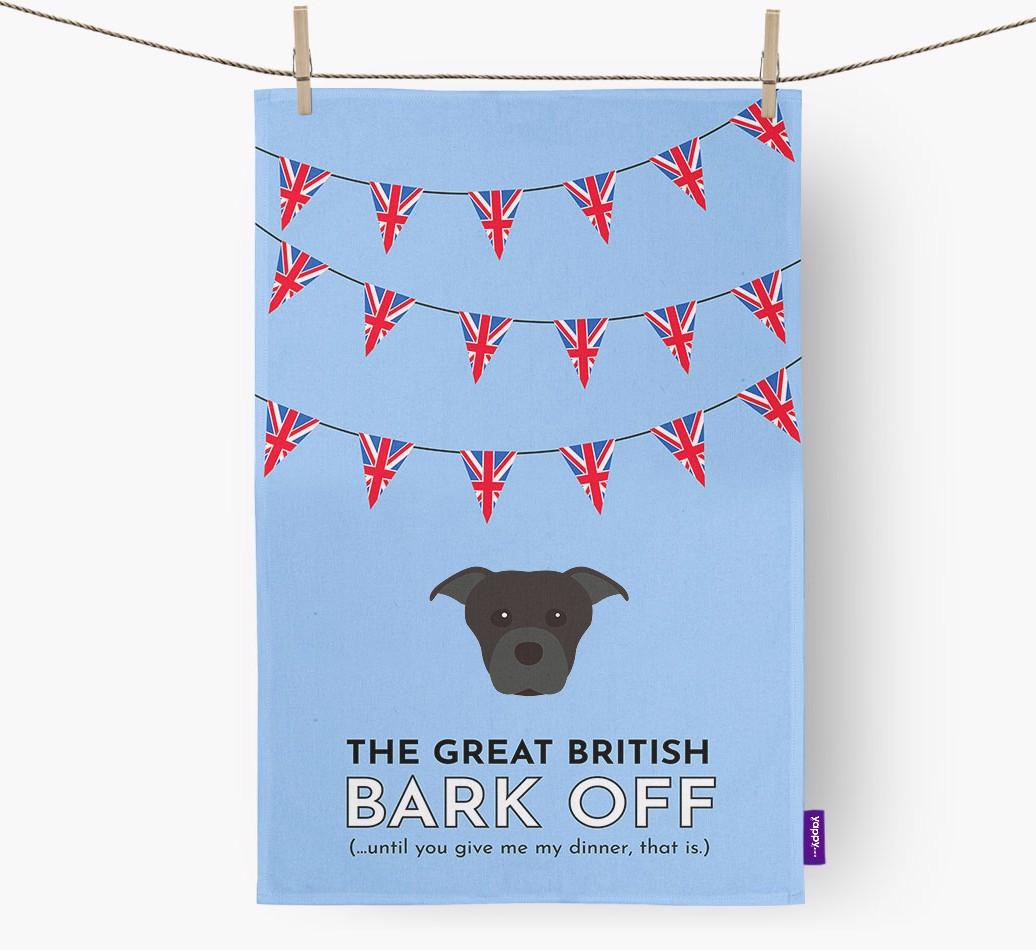 The Great British 'Bark' Off Tea Towel with {breedFullName} Icon