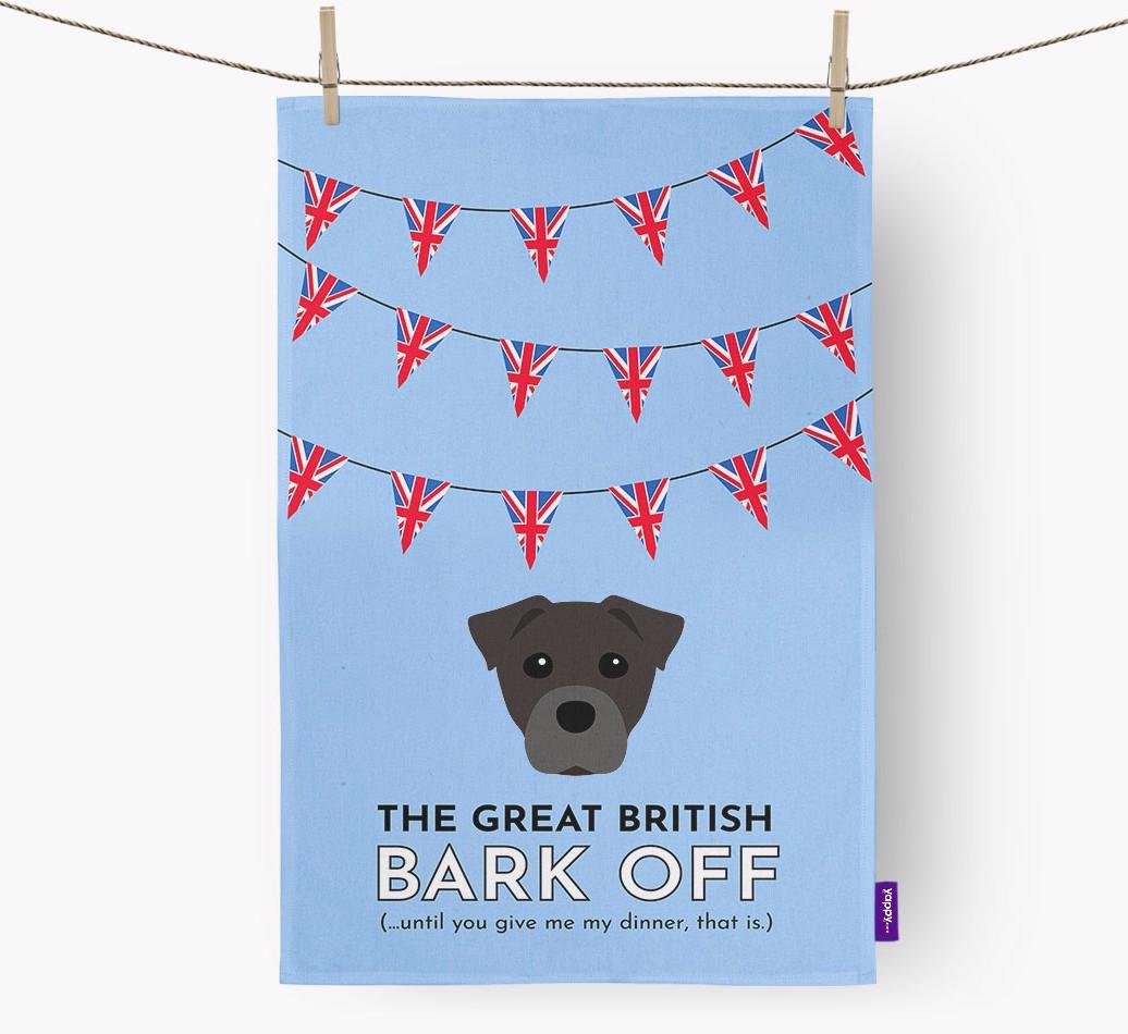 The Great British 'Bark' Off Tea Towel with {breedFullName} Icon