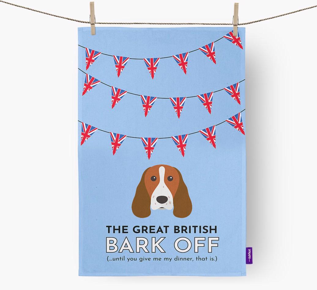 The Great British 'Bark' Off Tea Towel with {breedFullName} Icon