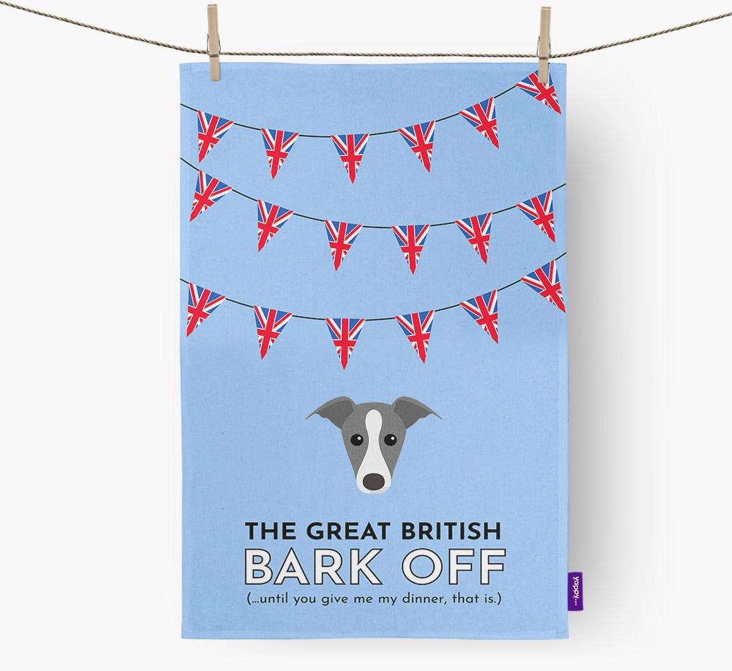 The Great British 'Bark' Off Tea Towel with {breedFullName} Icon