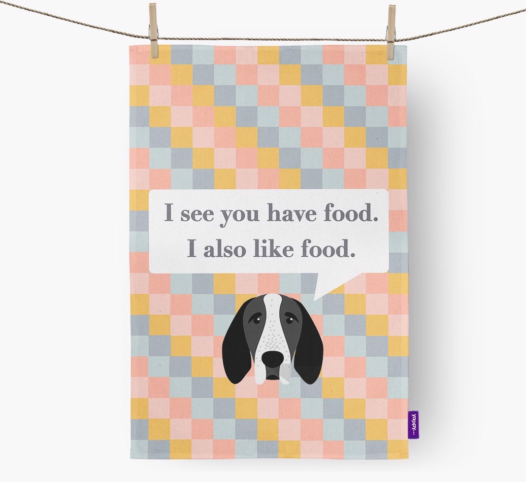 Tea Towel 'I see you have food' with {breedFullName} Icon