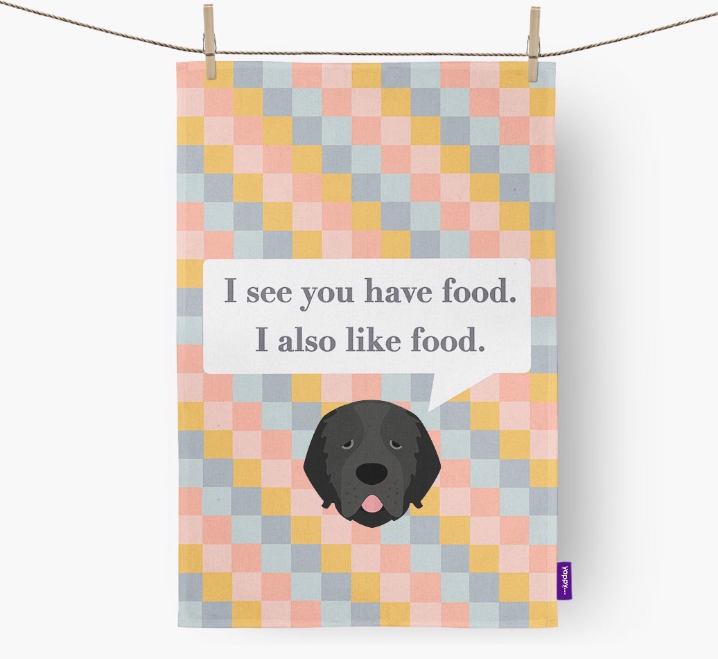 Tea Towel 'I see you have food' with {breedFullName} Icon