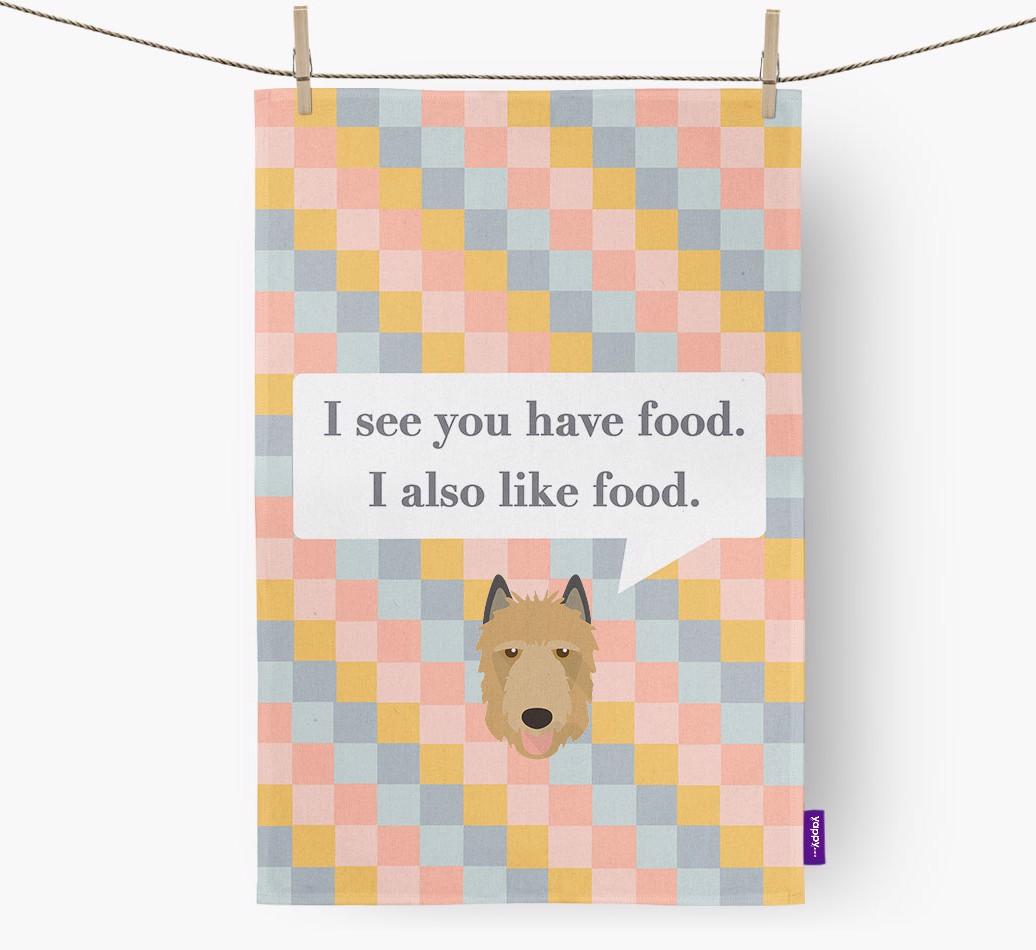 Dish Towel 'I see you have food' with {breedFullName} Icon