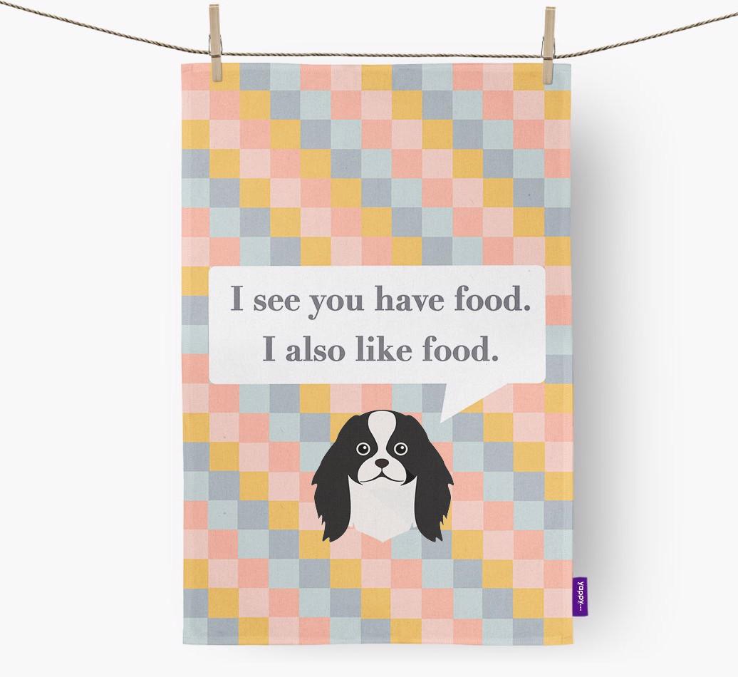 Dish Towel 'I see you have food' with {breedFullName} Icon