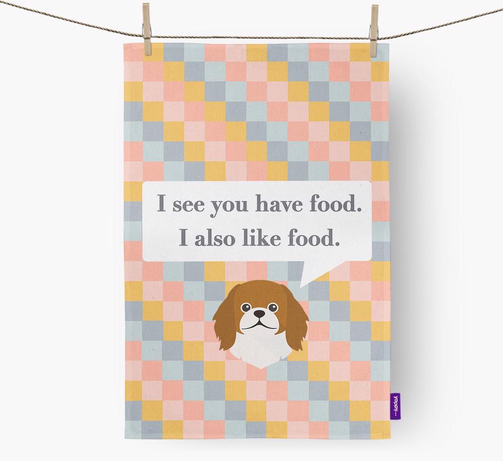 Dish Towel 'I see you have food' with {breedFullName} Icon
