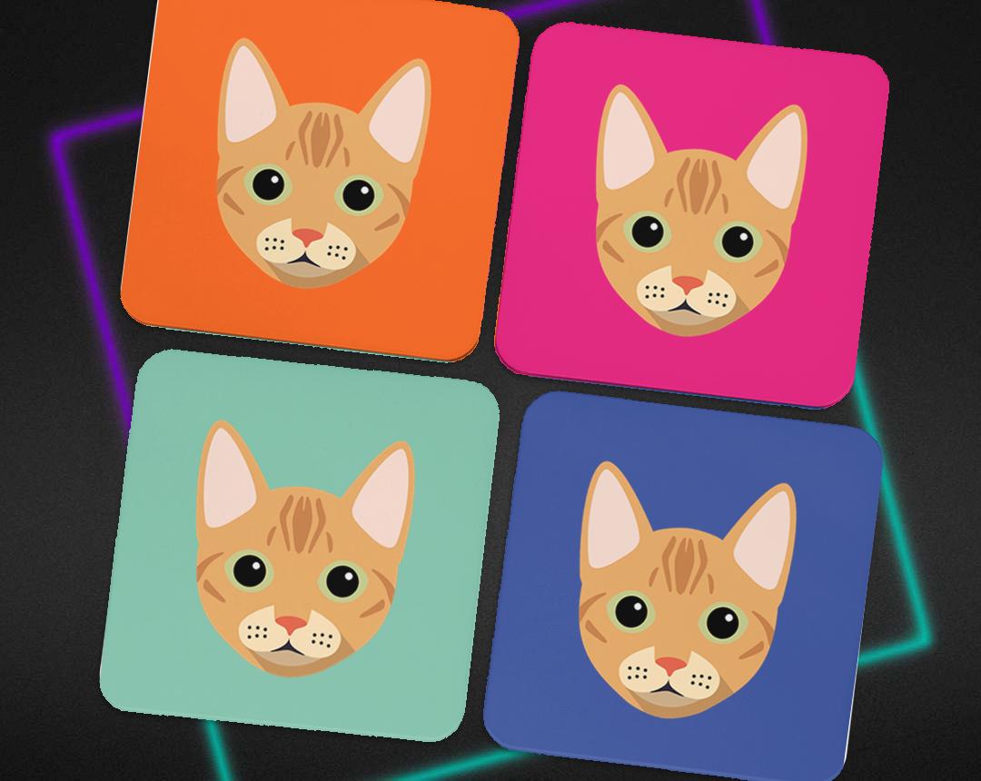 Personalized Cat Coasters