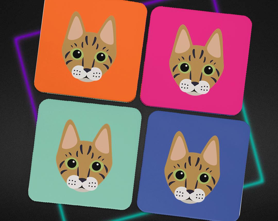 Personalized Cat Coasters