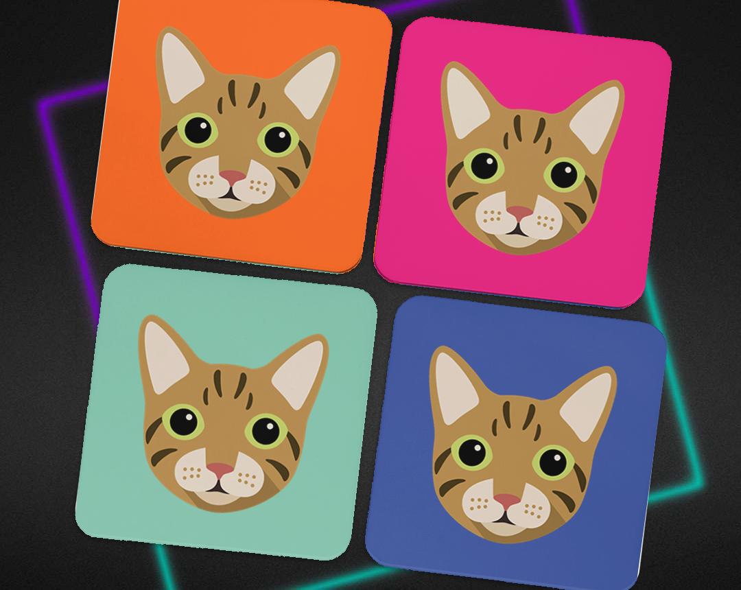 Personalized Cat Coasters