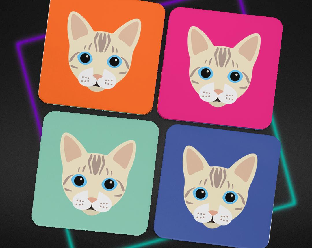 Personalized Cat Coasters