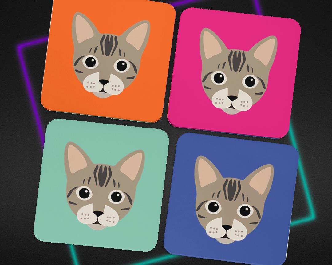 Personalized Cat Coasters