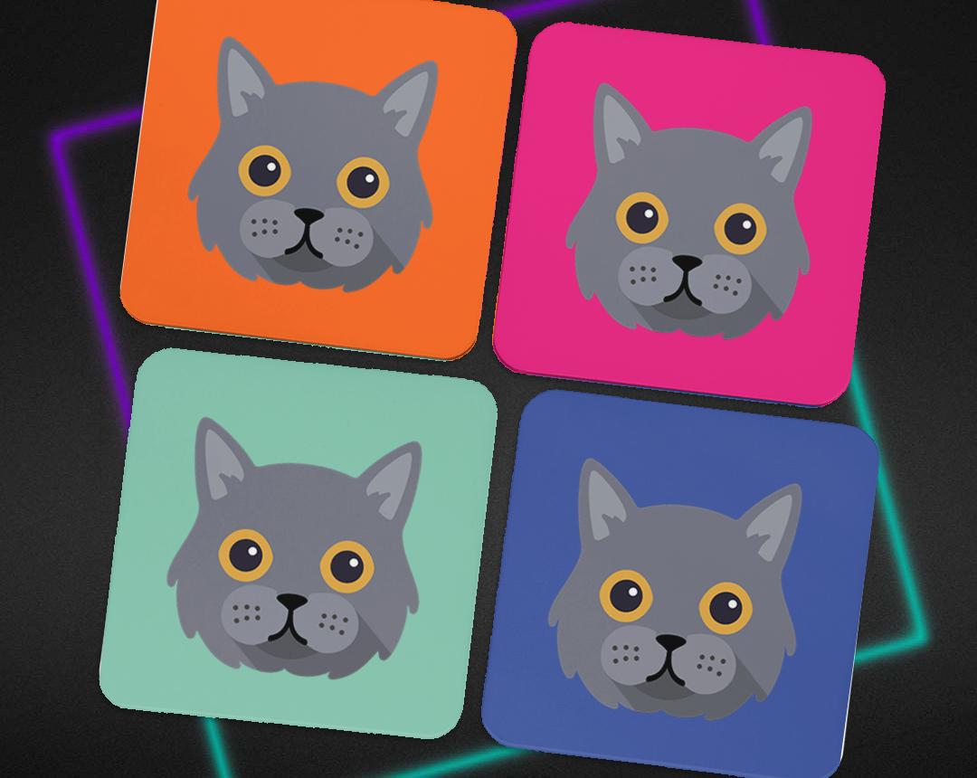 Personalized Cat Coasters