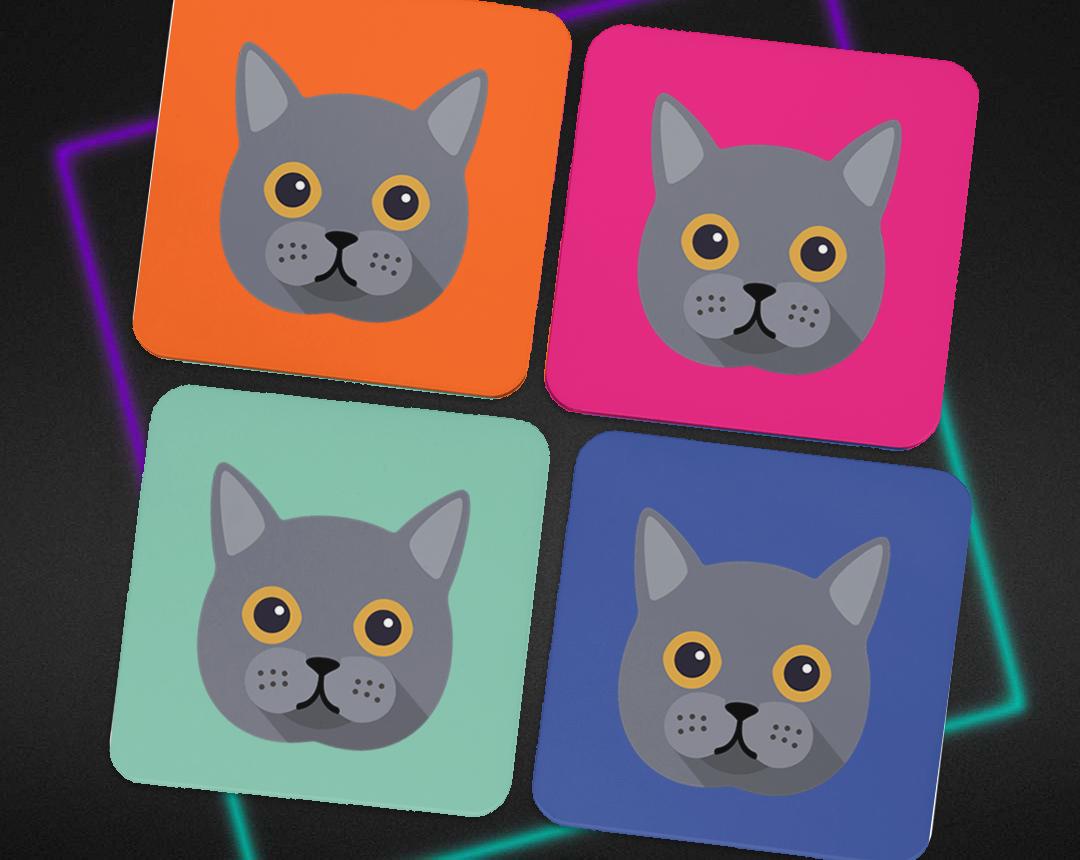 Personalized Cat Coasters
