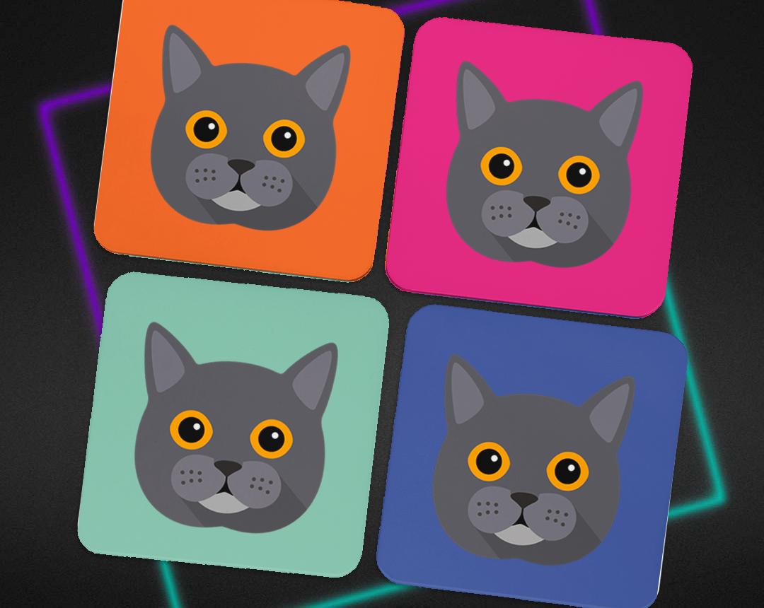 Personalized Cat Coasters