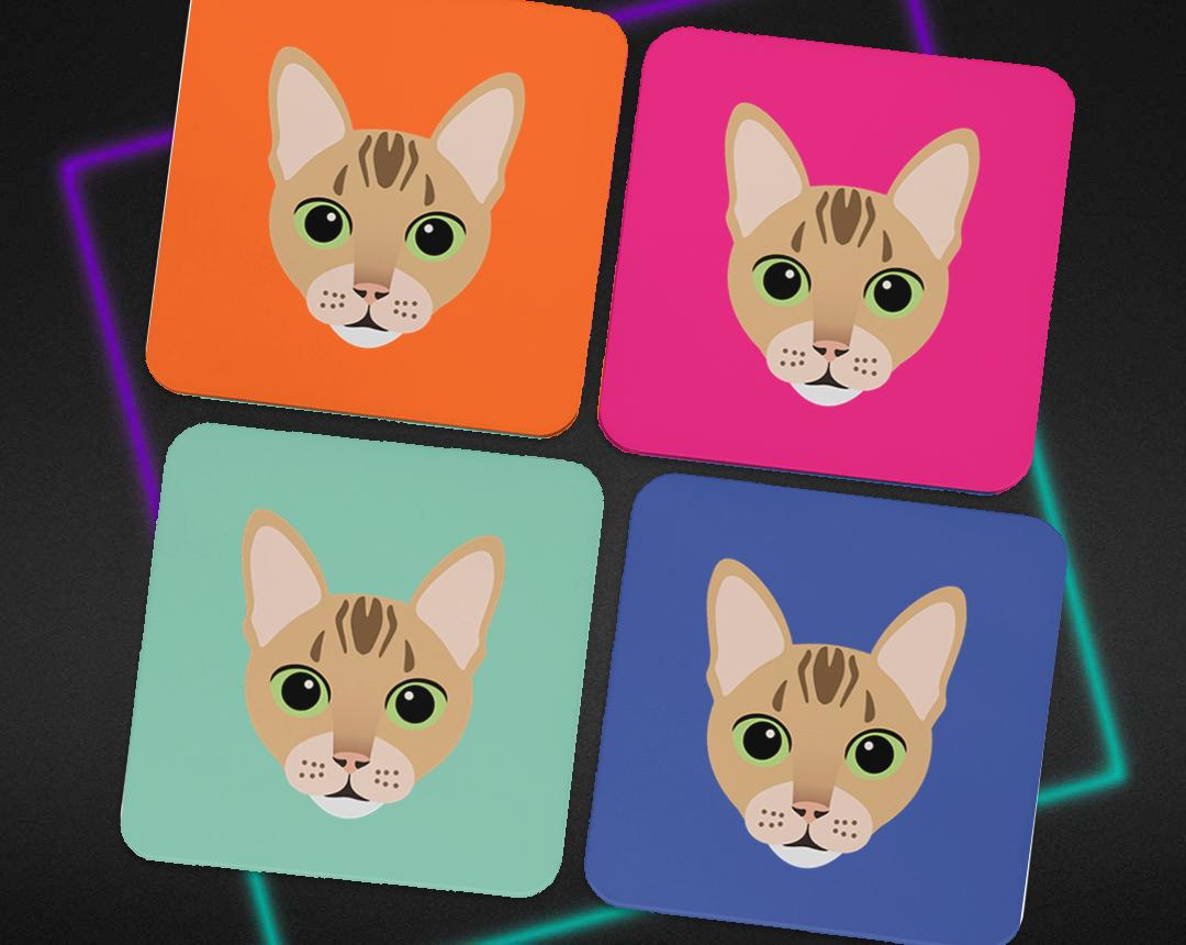Personalized Cat Coasters