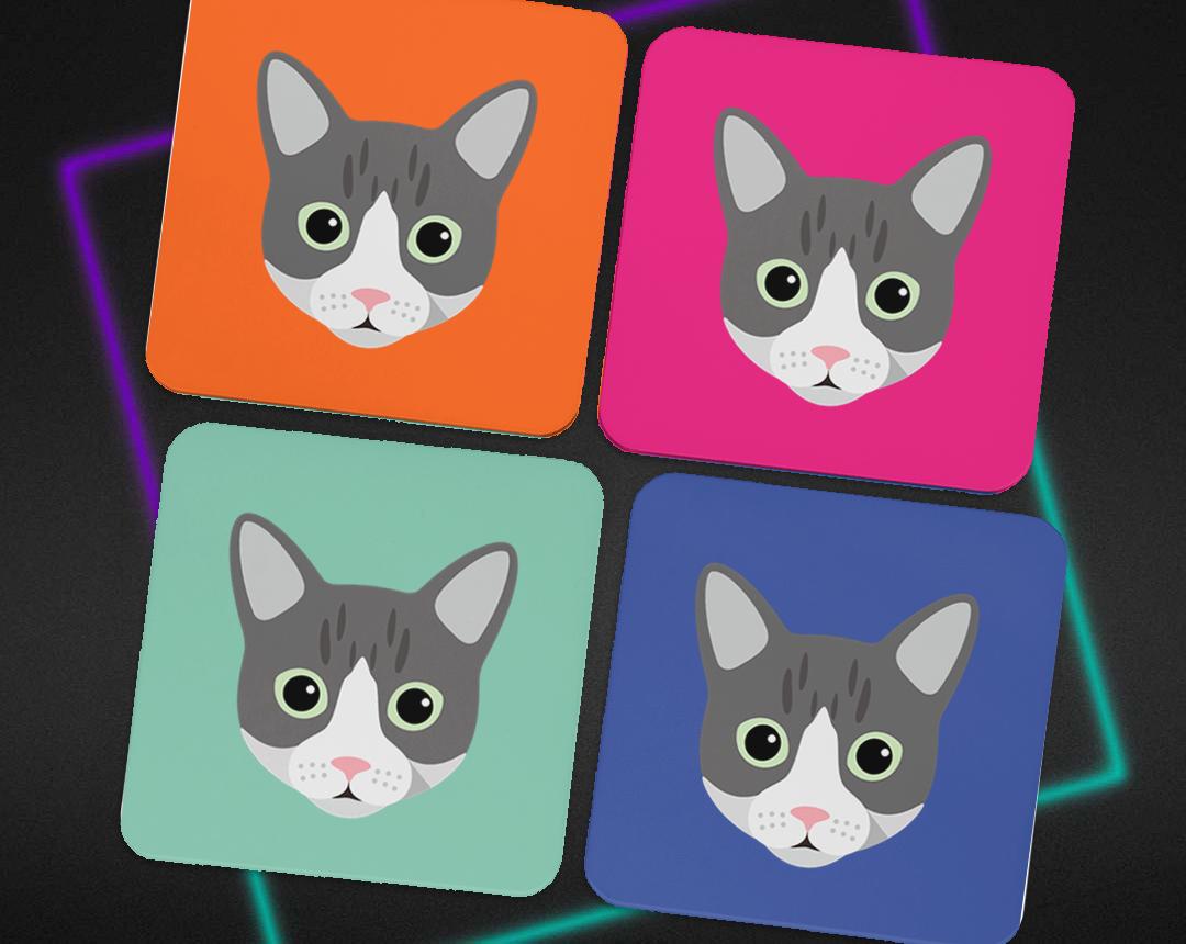 Personalized Cat Coasters