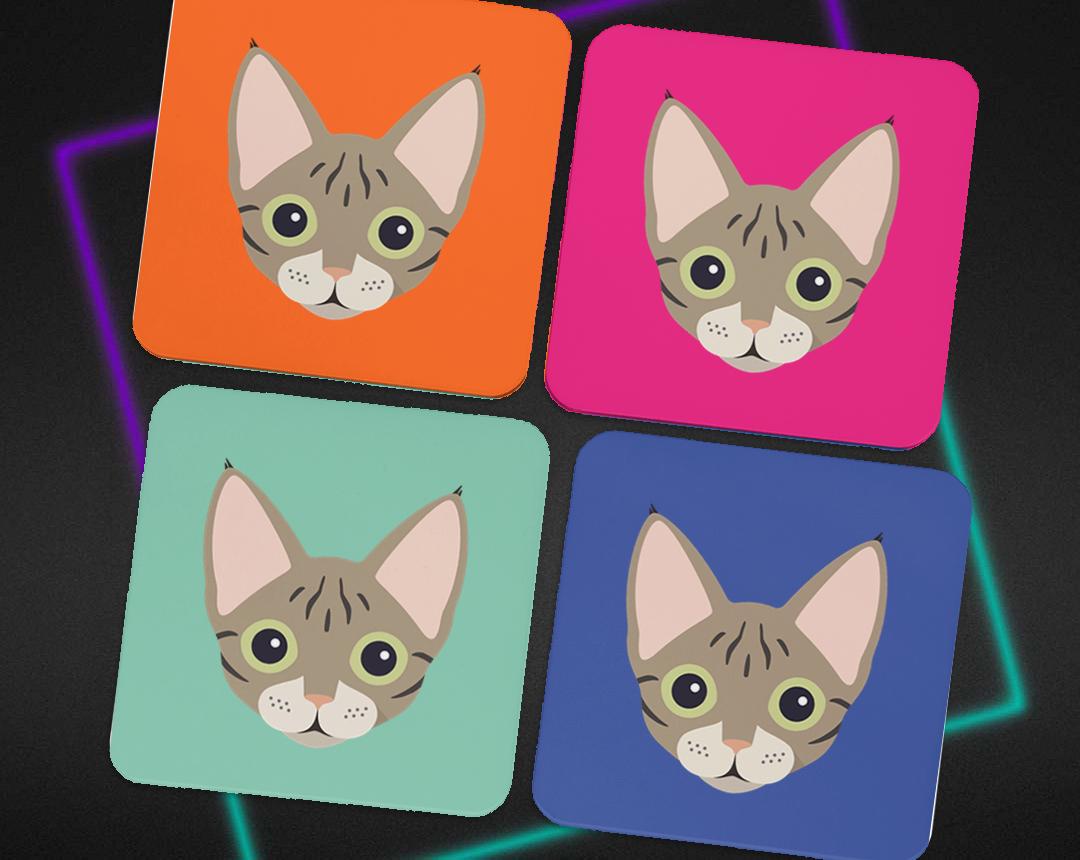 Personalized Cat Coasters