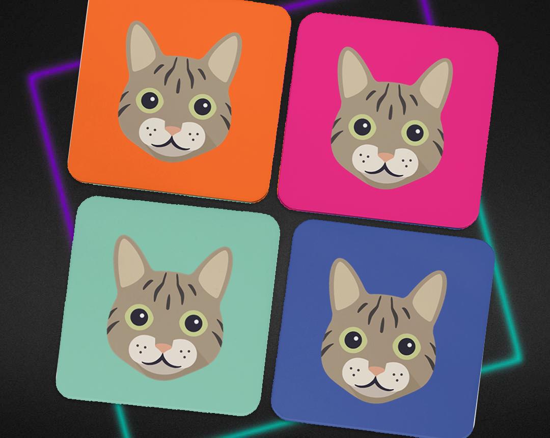Personalized Cat Coasters