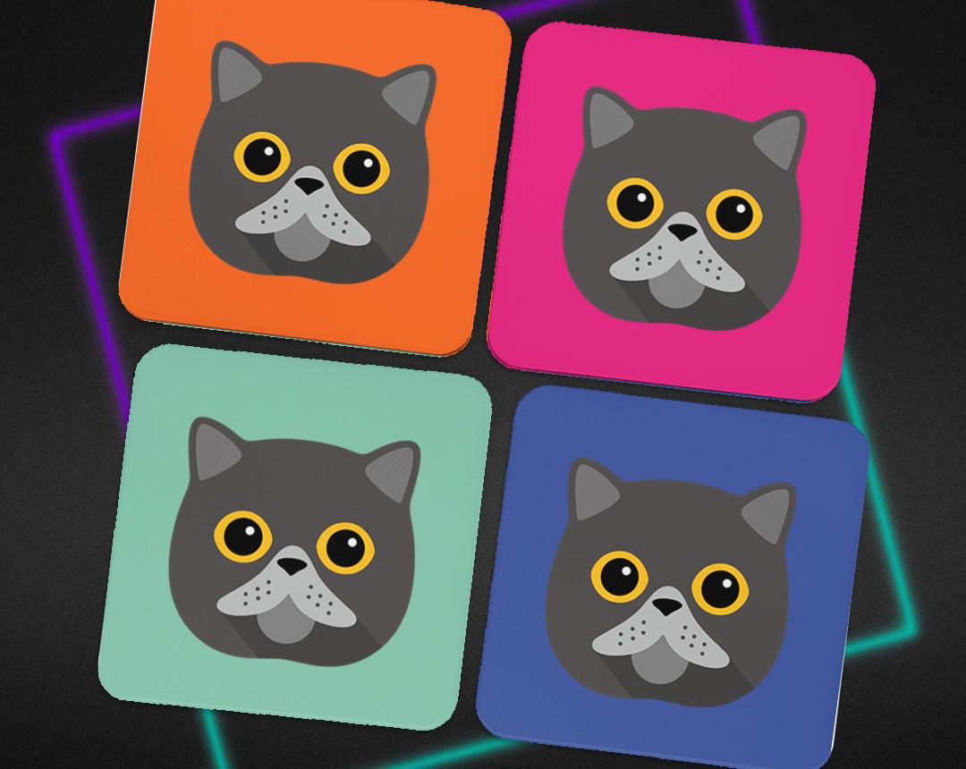 Personalized Cat Coasters