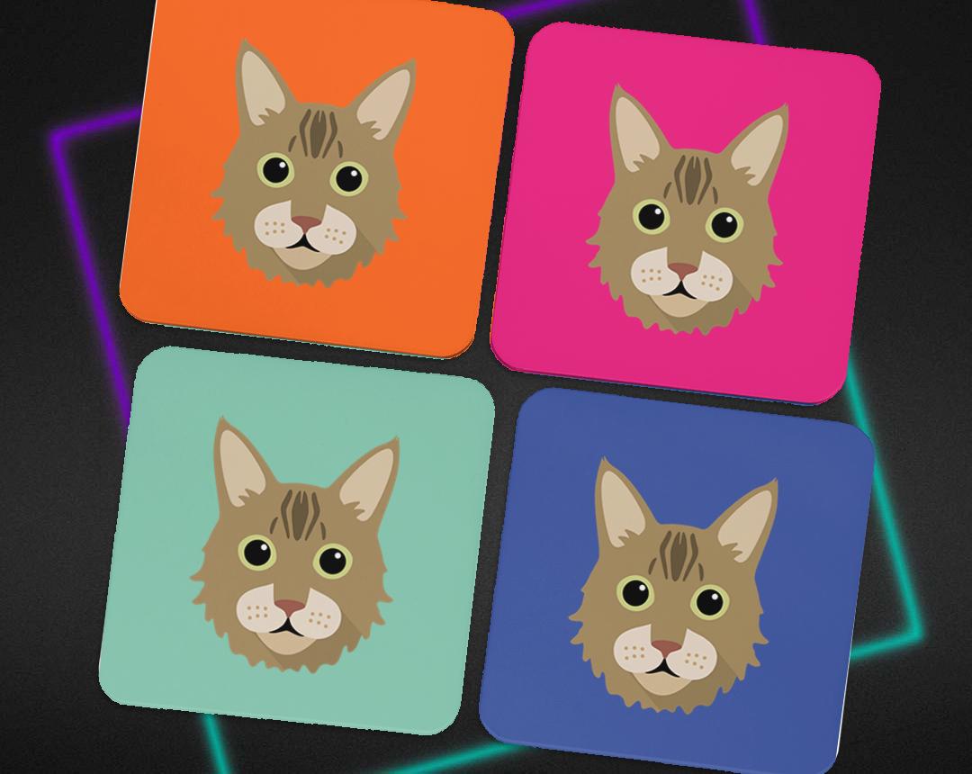 Personalized Cat Coasters