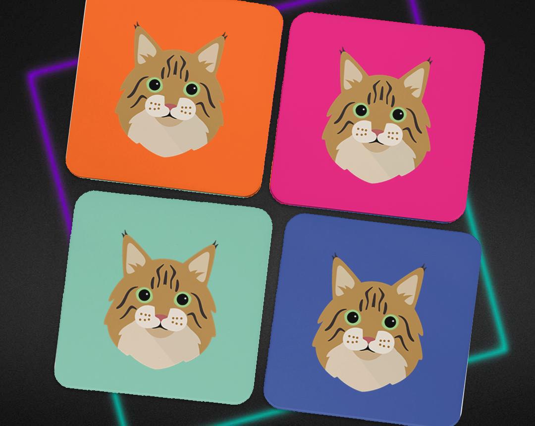 Personalized Cat Coasters