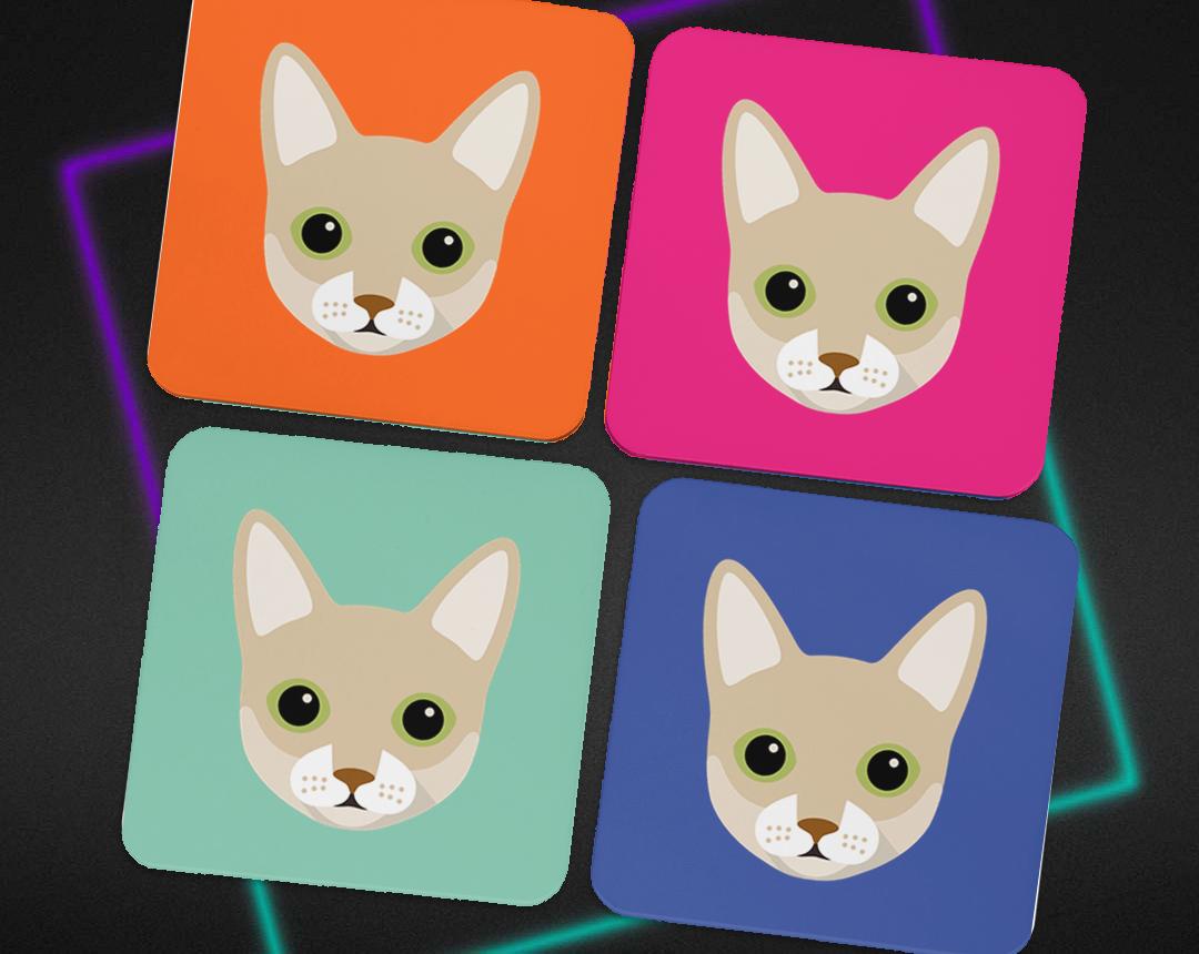 Personalized Cat Coasters