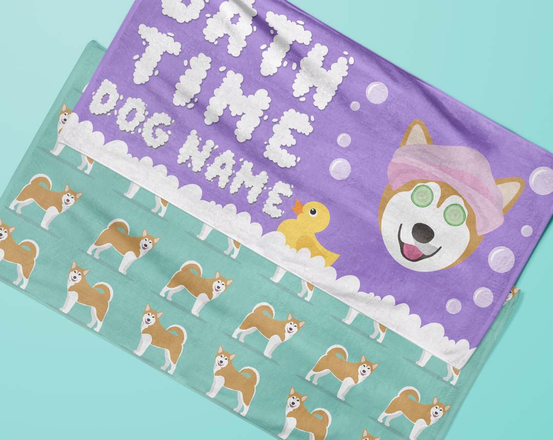 Personalized Dog Bath Towels