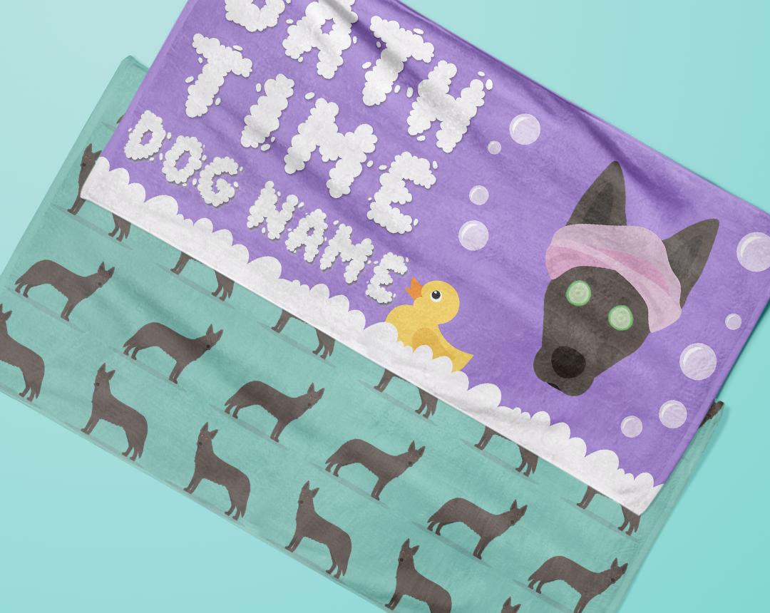 Personalized Dog Bath Towels