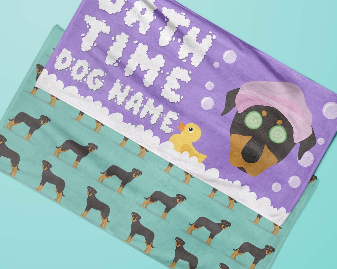 Personalized Dog Bath Towels