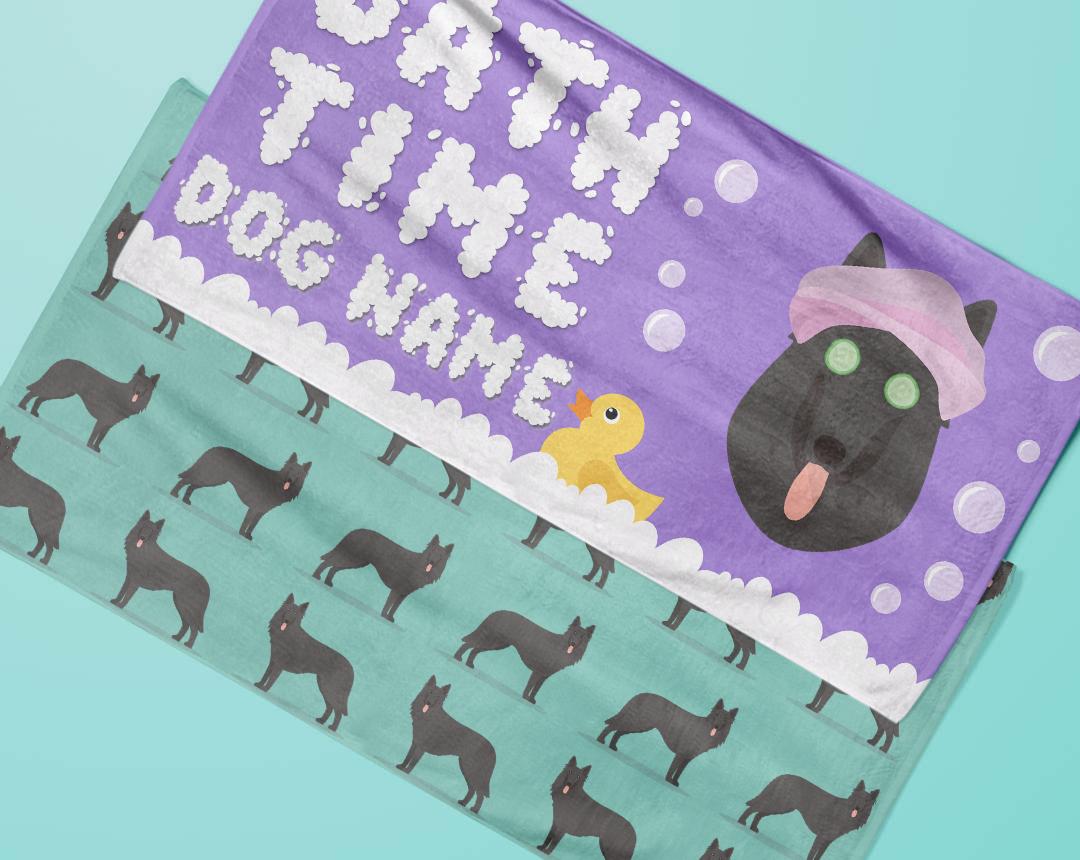 Personalized Dog Bath Towels
