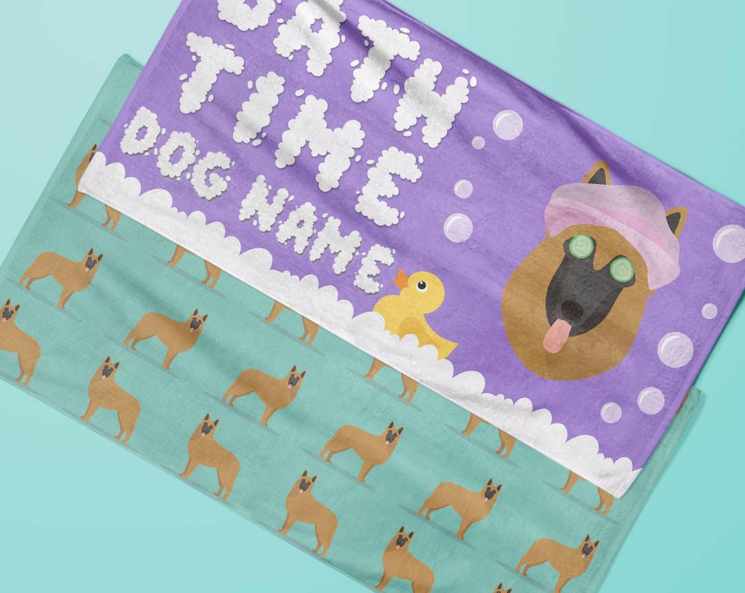 Personalized Dog Bath Towels