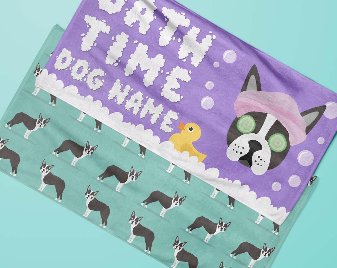 Personalized Dog Bath Towels