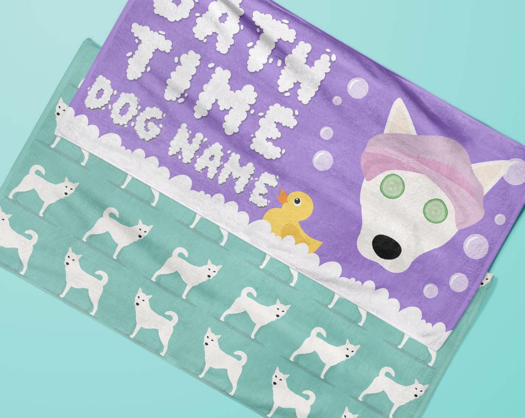Personalized Dog Bath Towels