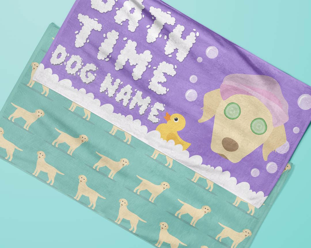 Personalized Dog Bath Towels