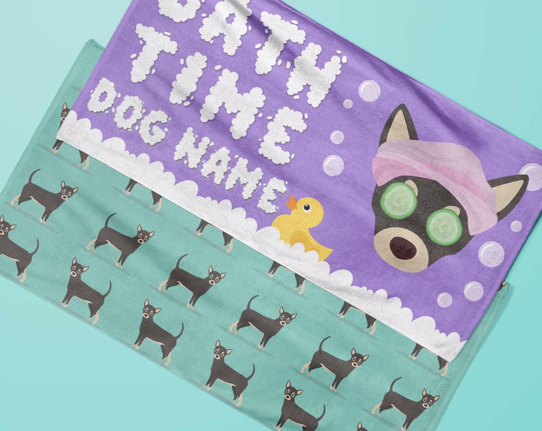Personalized Dog Bath Towels