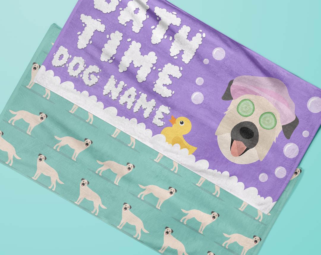 Personalized Dog Bath Towels
