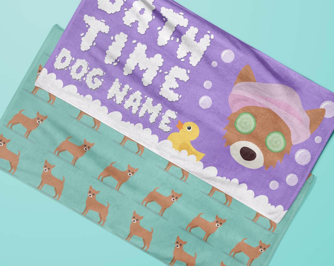 Personalized Dog Bath Towels