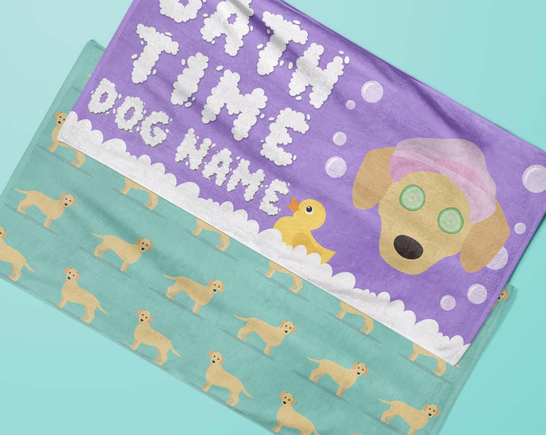 Personalized Dog Bath Towels