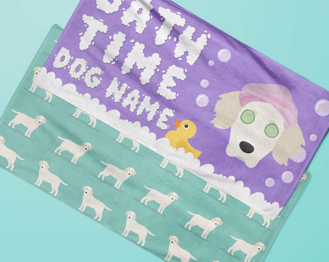 Personalized Dog Bath Towels