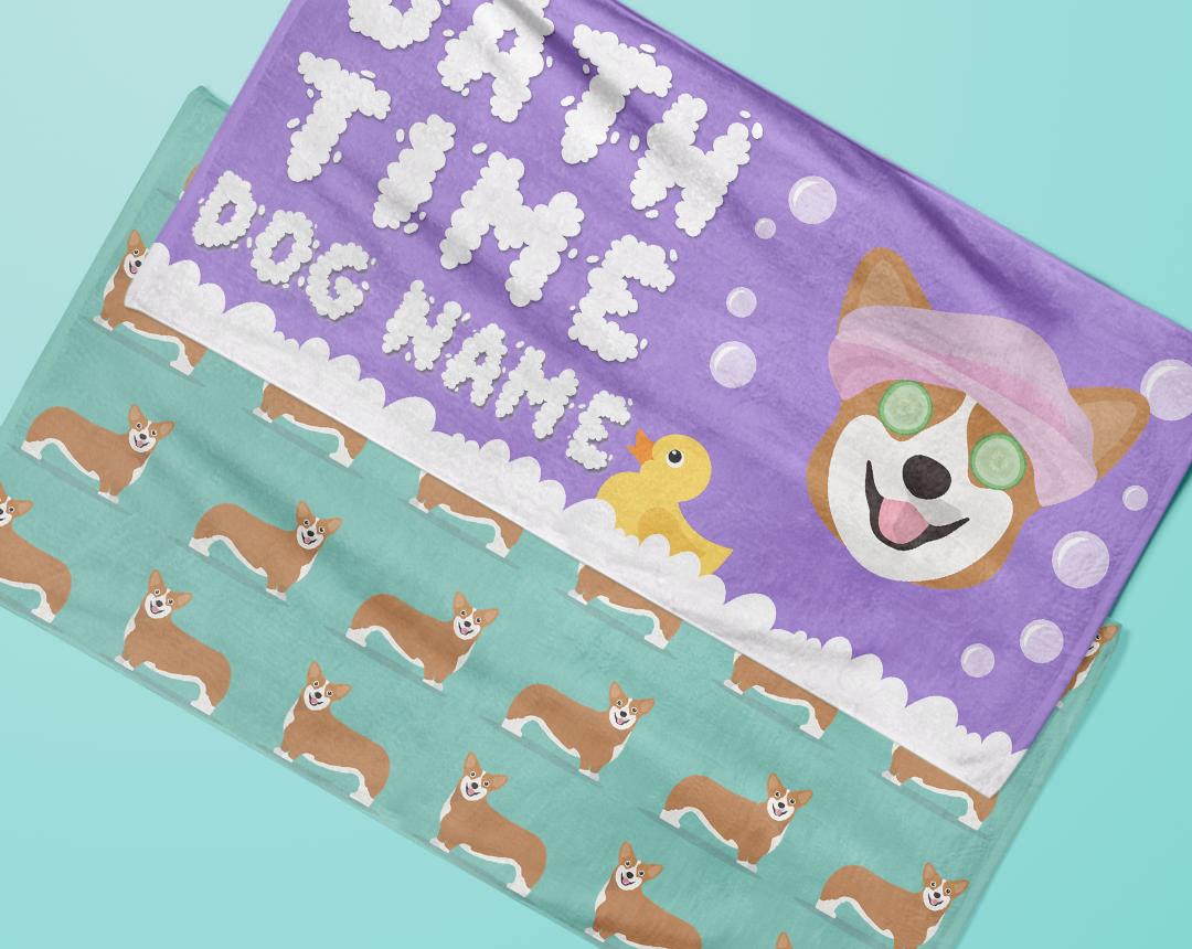 Personalized Dog Bath Towels