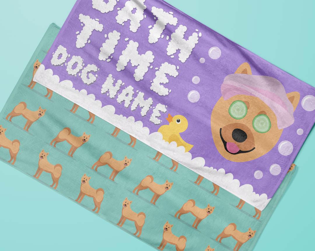 Personalized Dog Bath Towels