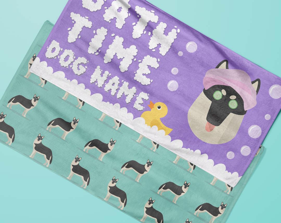Personalized Dog Bath Towels