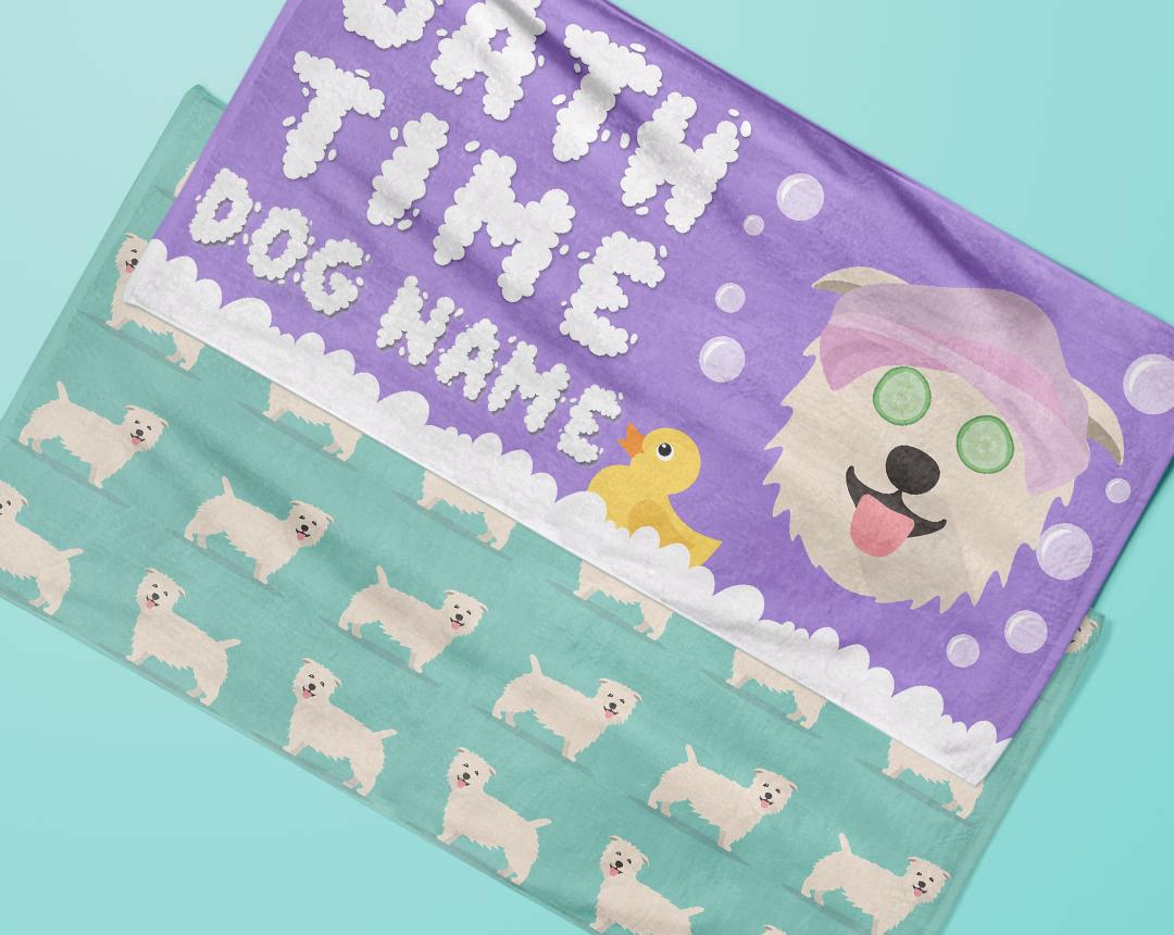 Personalized Dog Bath Towels