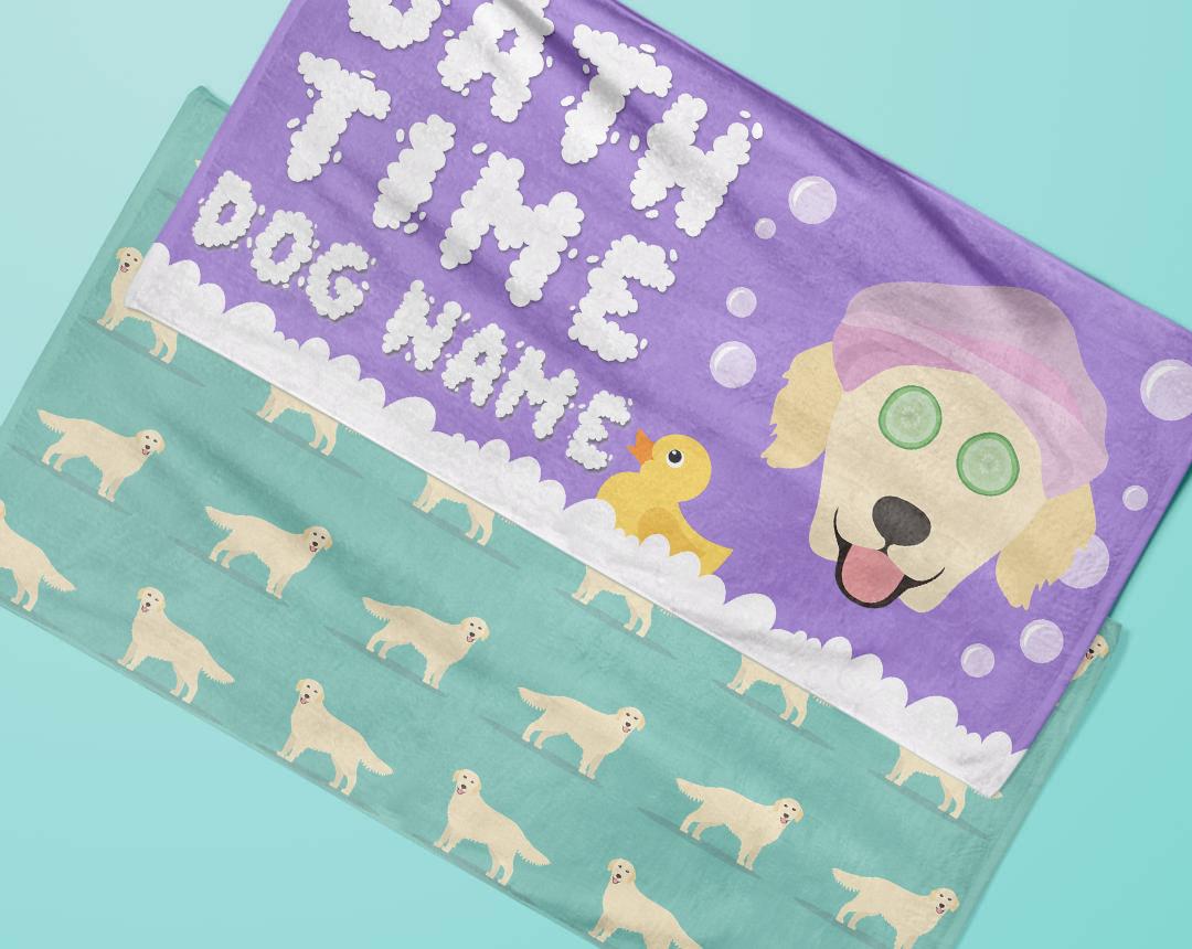 Personalized Dog Bath Towels