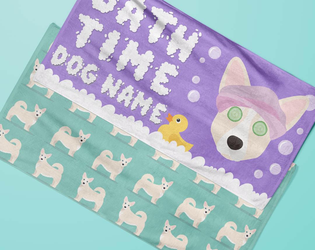 Personalized Dog Bath Towels