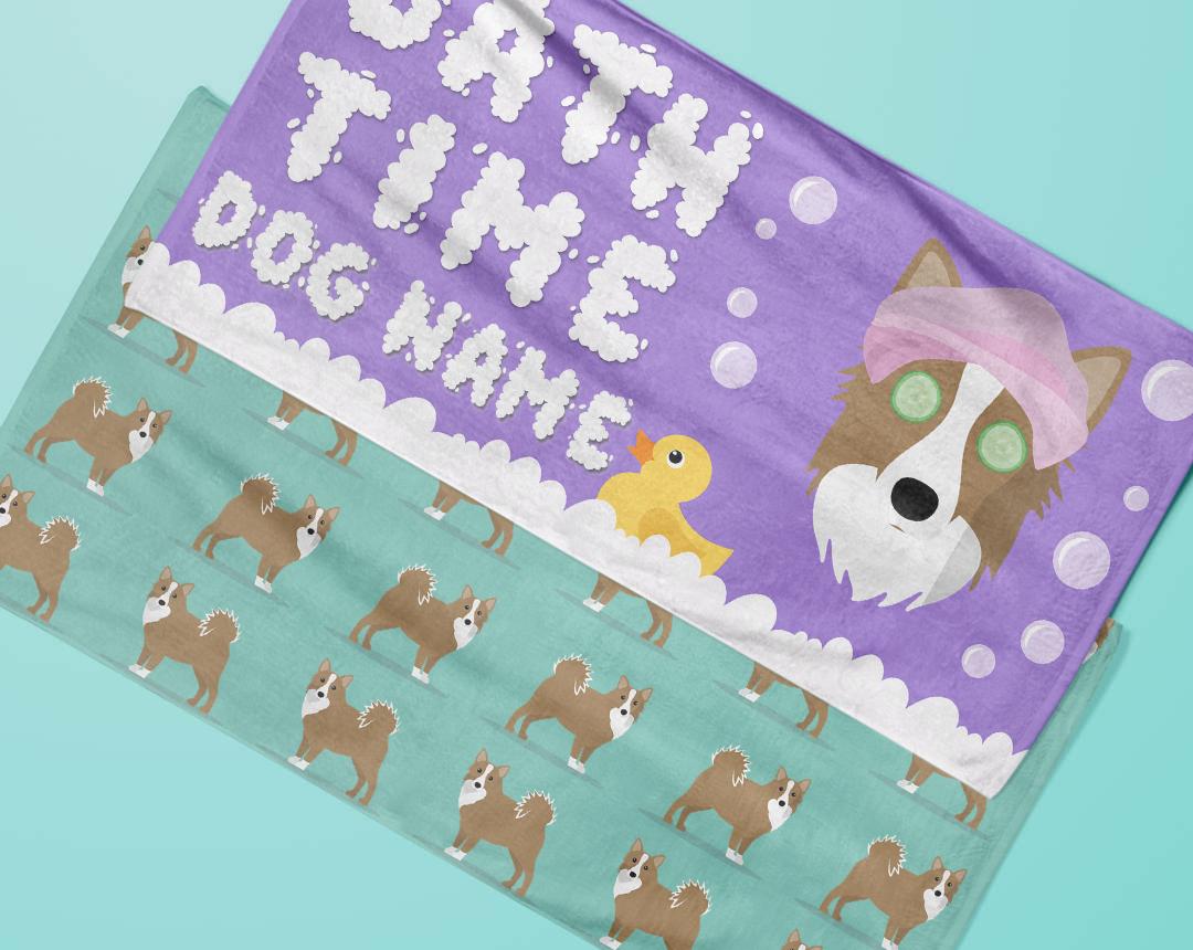 Personalized Dog Bath Towels