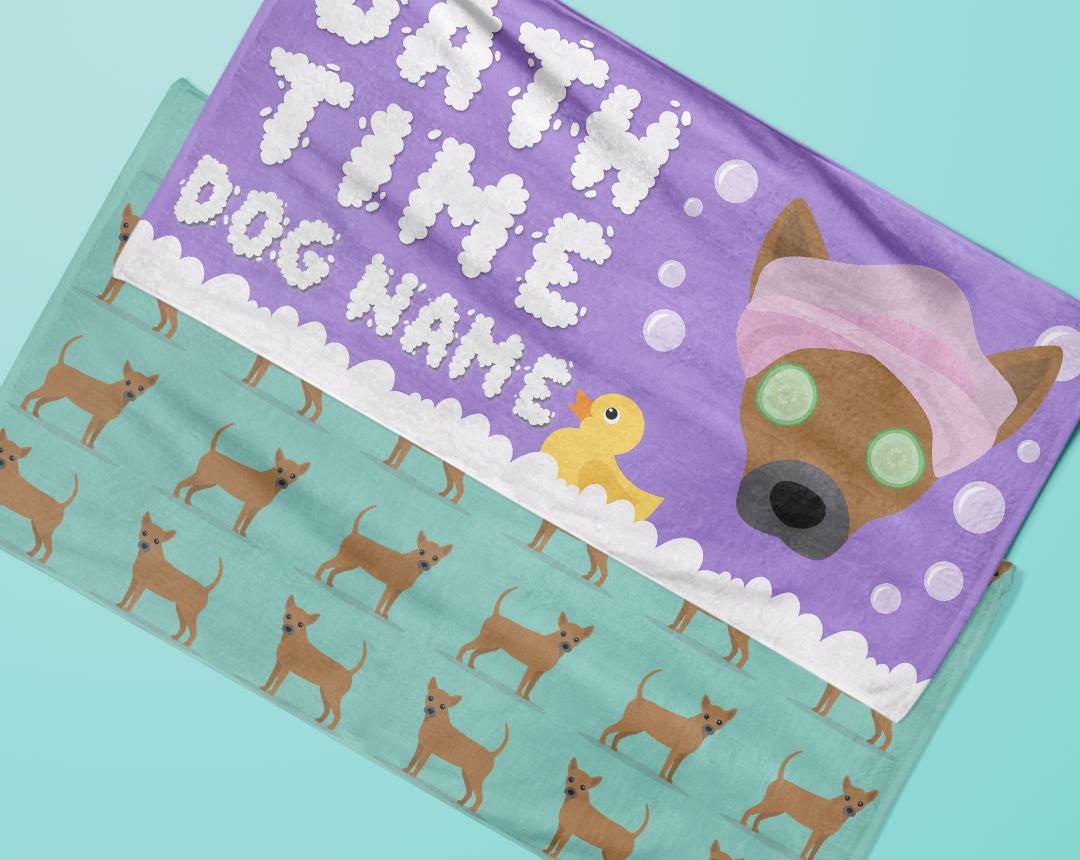 Personalized Dog Bath Towels