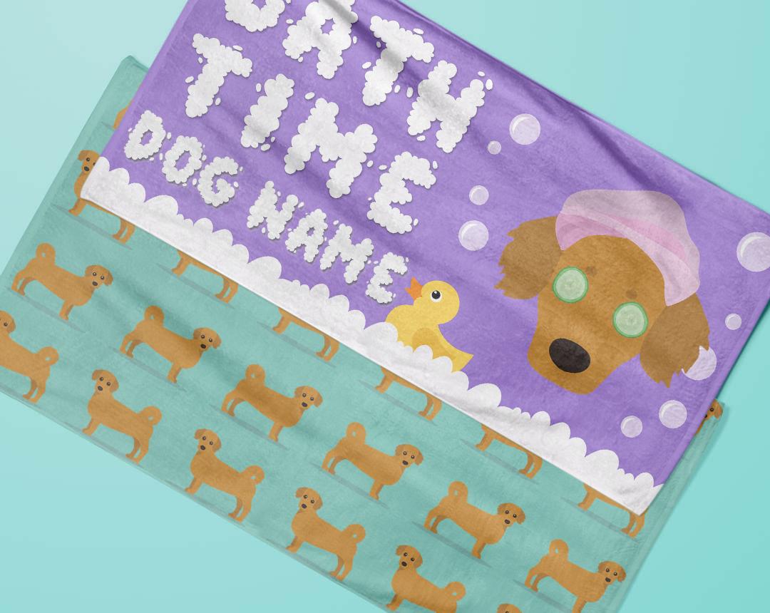 Personalized Dog Bath Towels