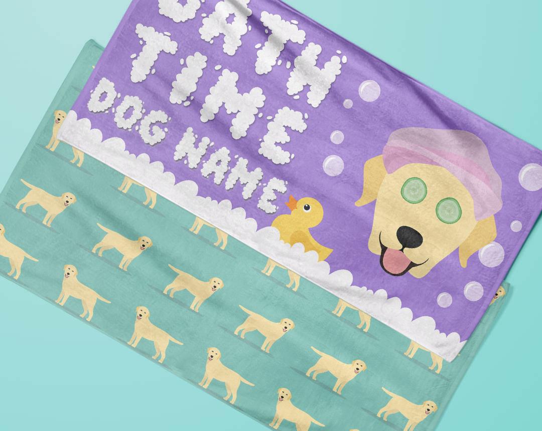 Personalized Dog Bath Towels